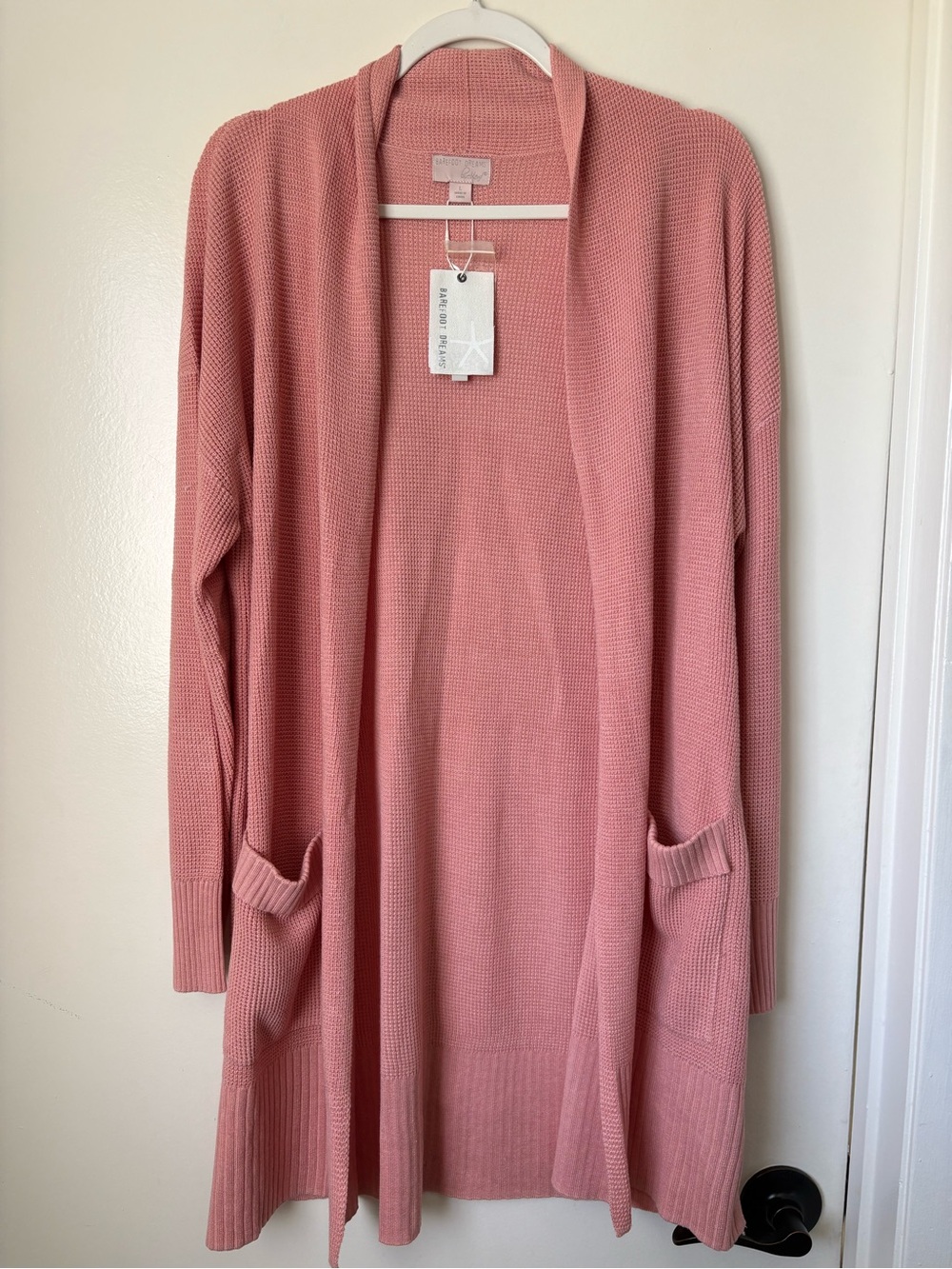 Barefoot Dreams Open-Front Long Cardigan - Dusty Pink
